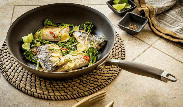 Pan-Fried Mackerel With Ginger , Chilli And Tenderstem Broccoli